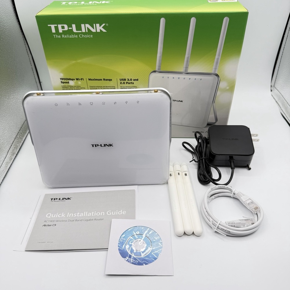 TP-Link Archer C9 AC1900 Smart Dual Band Gigabit WiFi Internet Router EUC